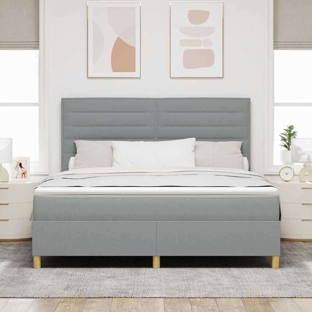 Krevet s opruga kutije Svijetlo siva 180 x 200 cm tkanina
