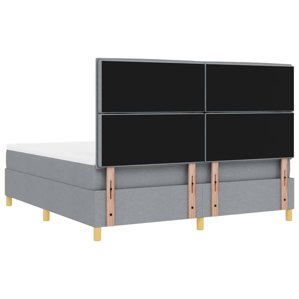 Krevet s opruga kutije Svijetlo siva 180 x 200 cm tkanina