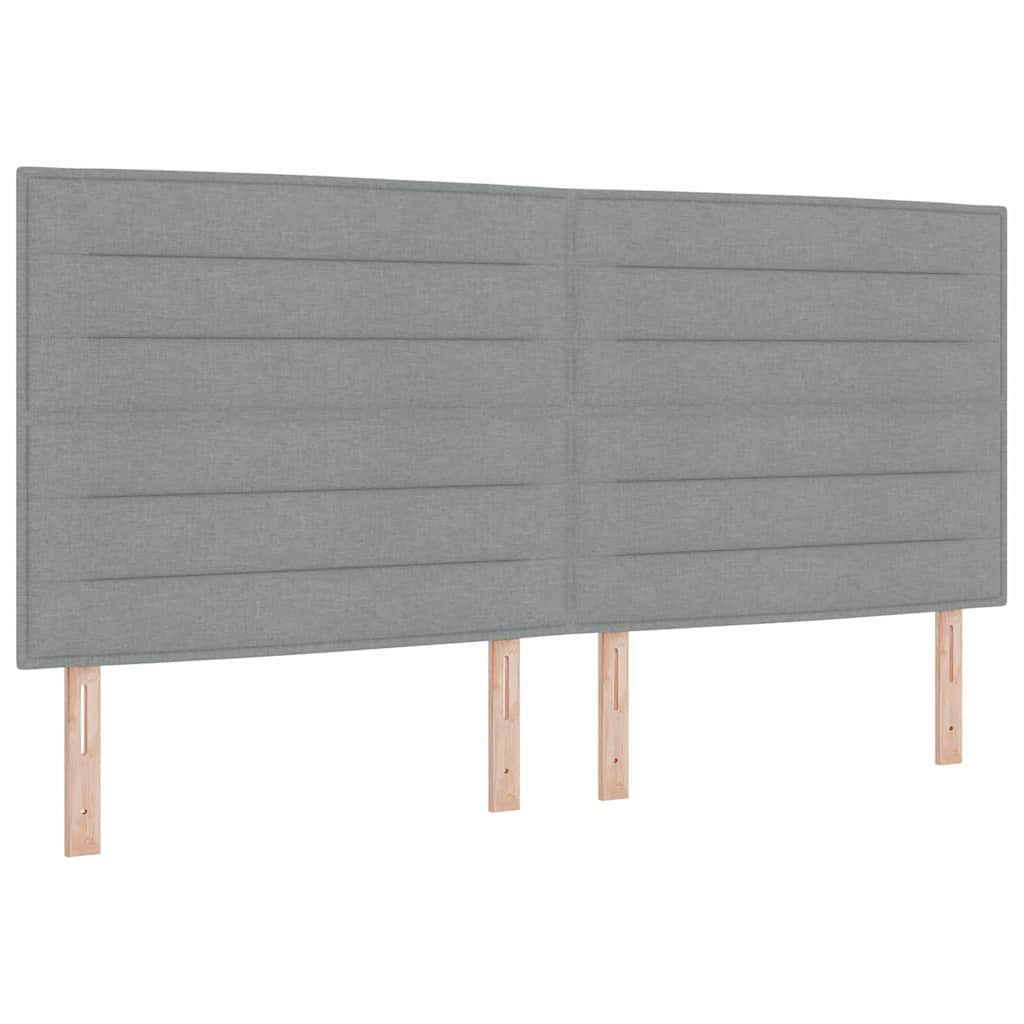 Krevet s opruga kutije Svijetlo siva 200 x 200 cm tkanina