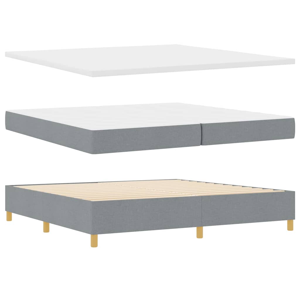 Krevet s opruga kutije Svijetlo siva 200 x 200 cm tkanina