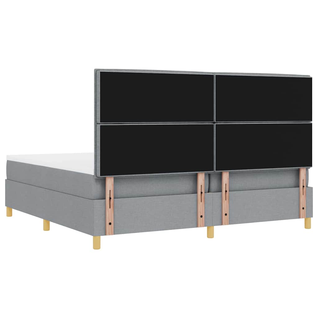 Krevet s opruga kutije Svijetlo siva 200 x 200 cm tkanina