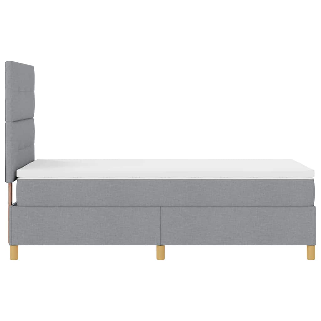 Krevet s opruga kutije Svijetlo siva 80 x 200 cm tkanina
