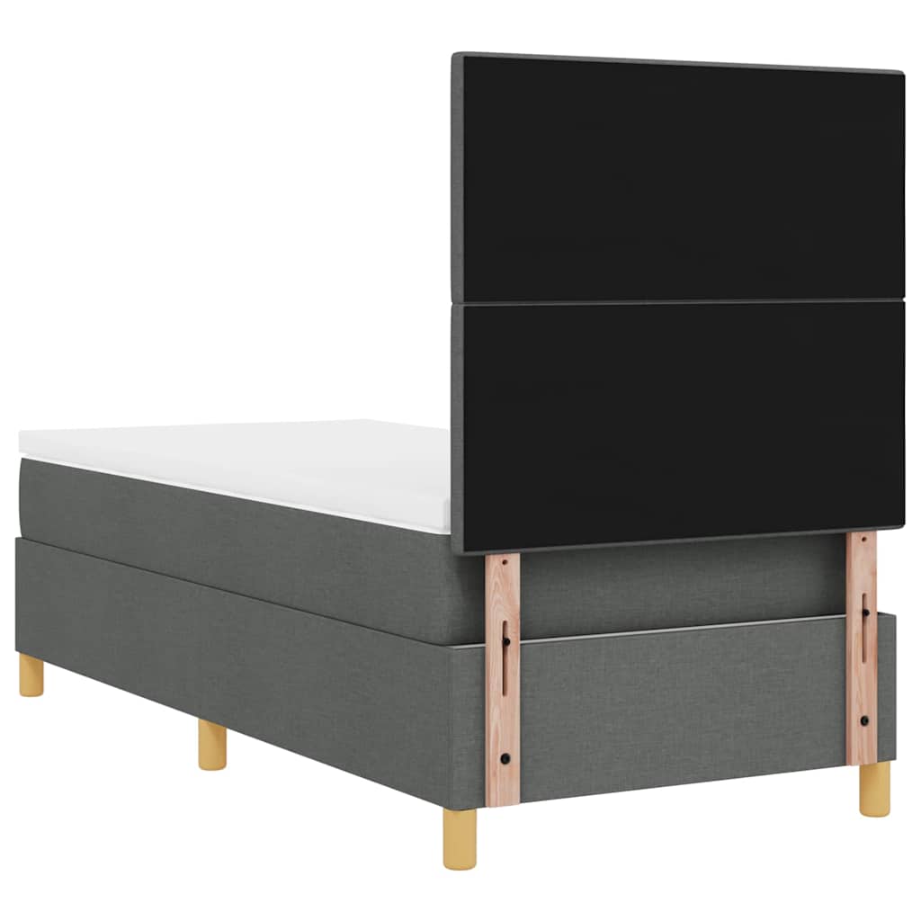 Krevet s opruga kutije Tamno siva 80 x 200 cm tkanina