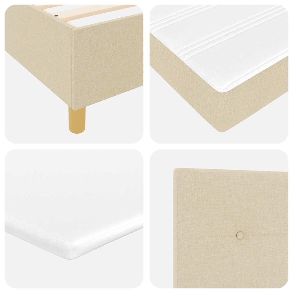 Krevet s opruga kutije s uzglavljem Krema 90 x 190 cm tkanina