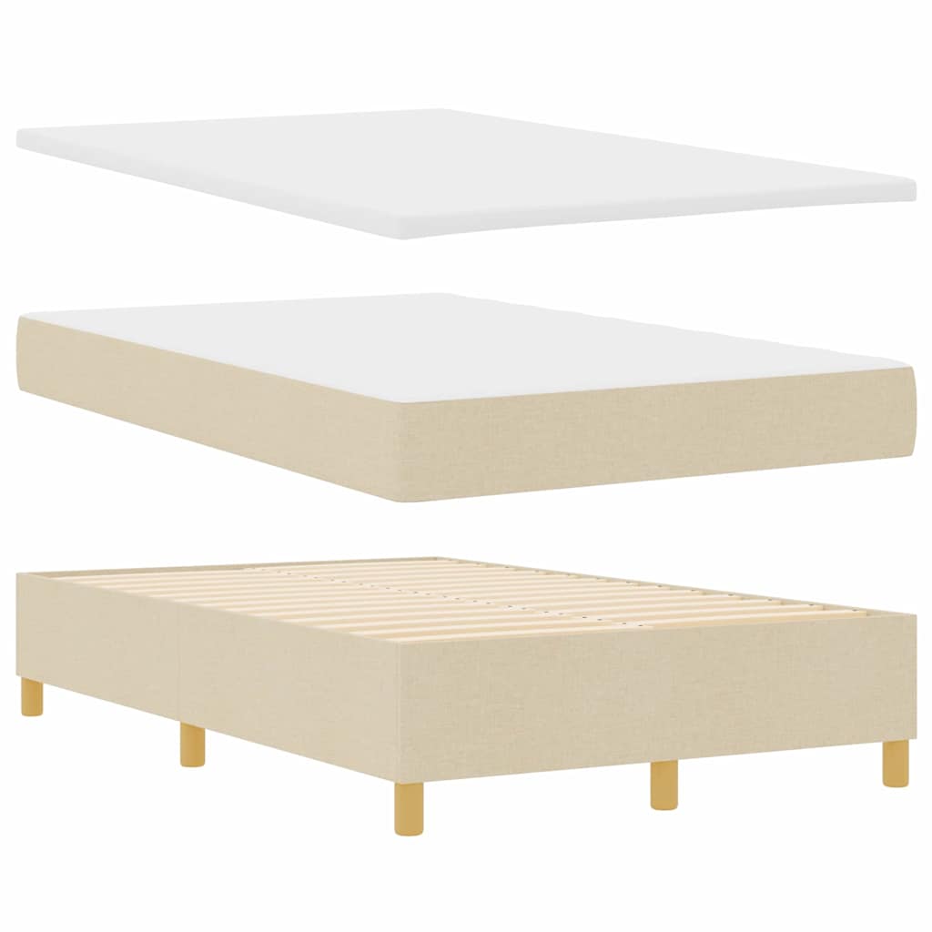 Krevet s opruga kutije s madracem Krema 120 x 200 cm tkanina