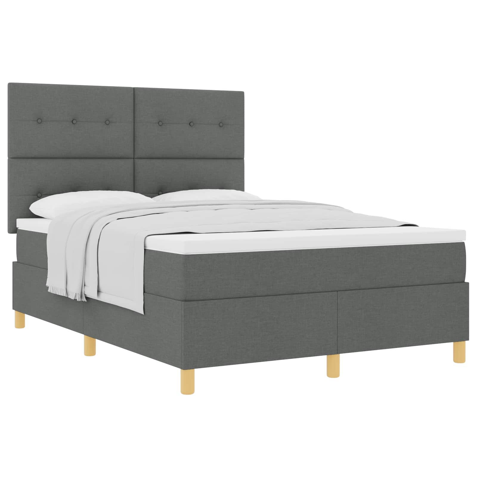 Krevet s opruga kutije Tamno siva 140 x 190 cm tkanina