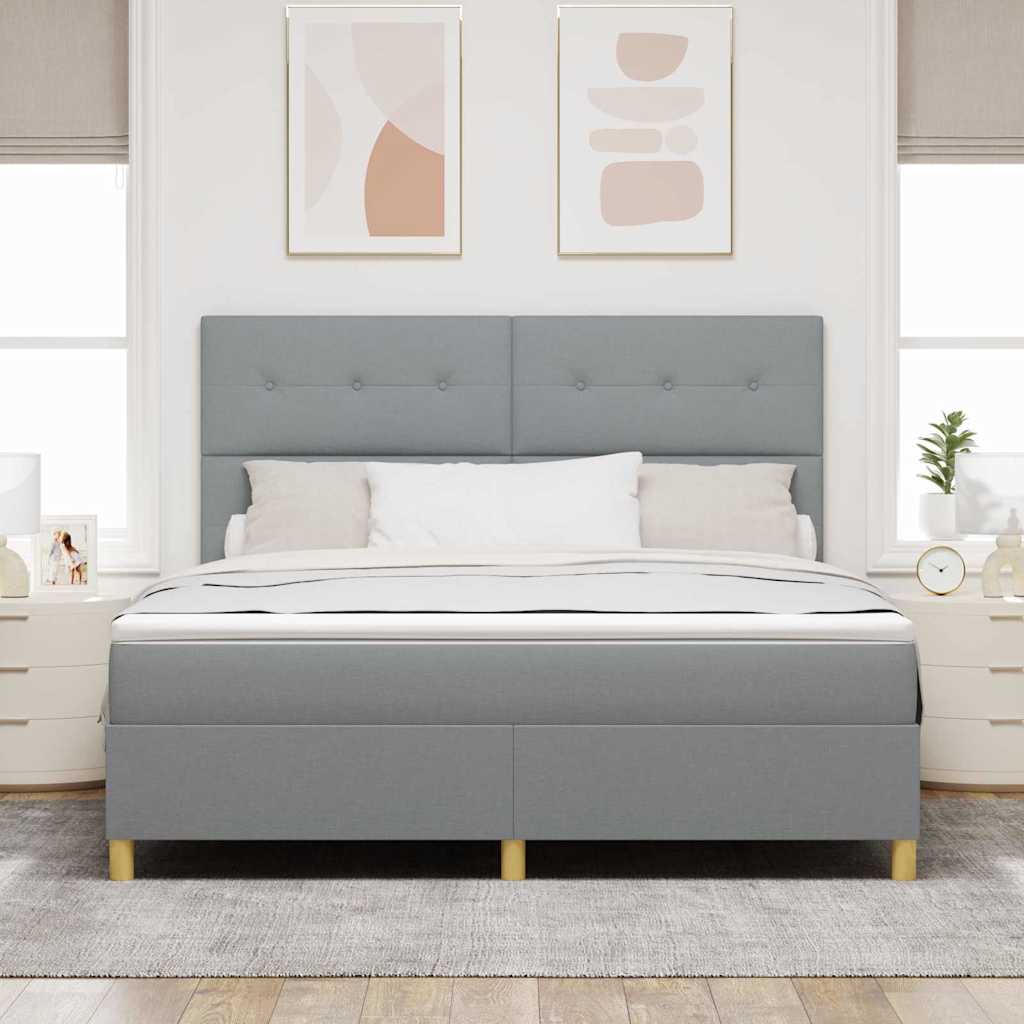 Krevet s opruga kutije Svijetlo siva 180 x 200 cm tkanina