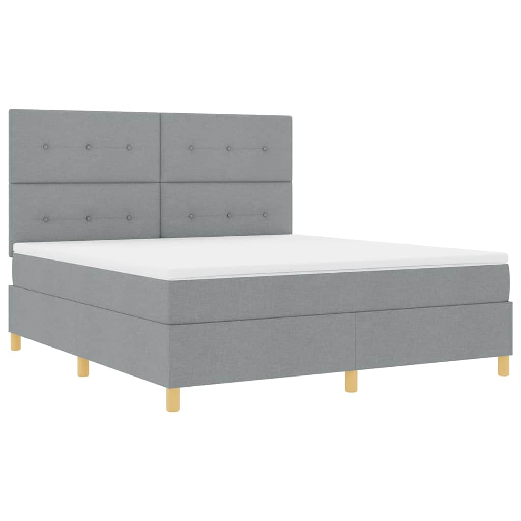 Krevet s opruga kutije Svijetlo siva 180 x 200 cm tkanina