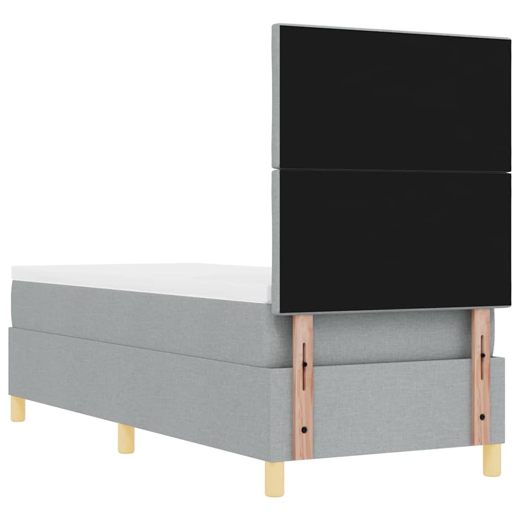Krevet s opruga kutije Svijetlo siva 80 x 200 cm tkanina