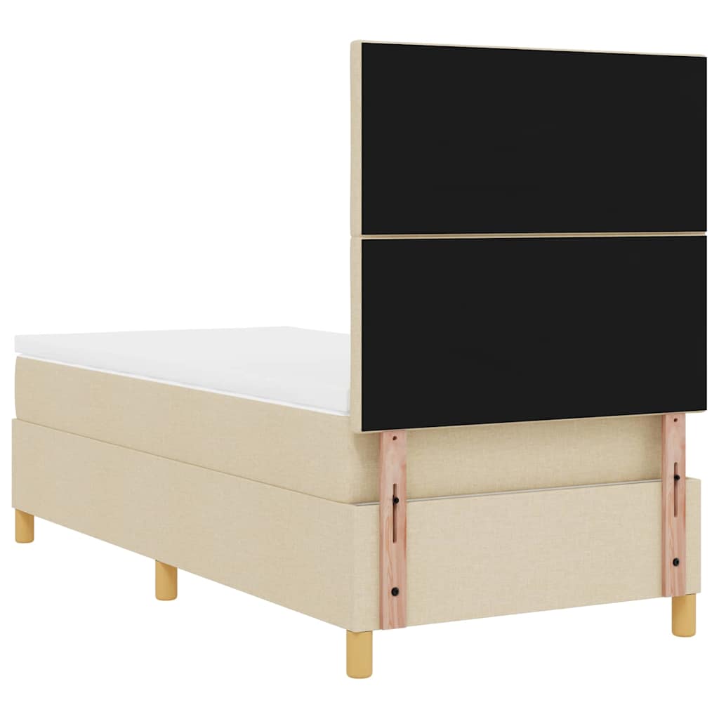 Krevet s opruga kutije s madracem Krema 100 x 200 cm tkanina