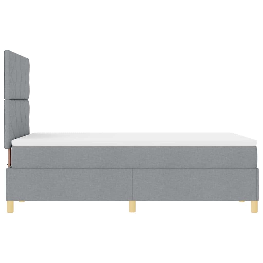 Krevet s opruga kutije Svijetlo siva 120 x 190 cm tkanina