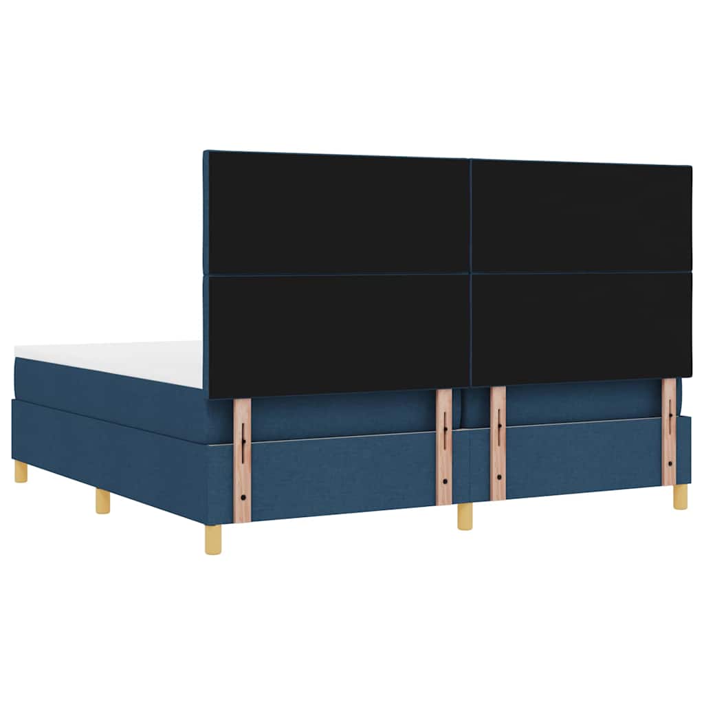 Krevet s opruga kutije s uzglavljem Plava 200 x 200 cm tkanina