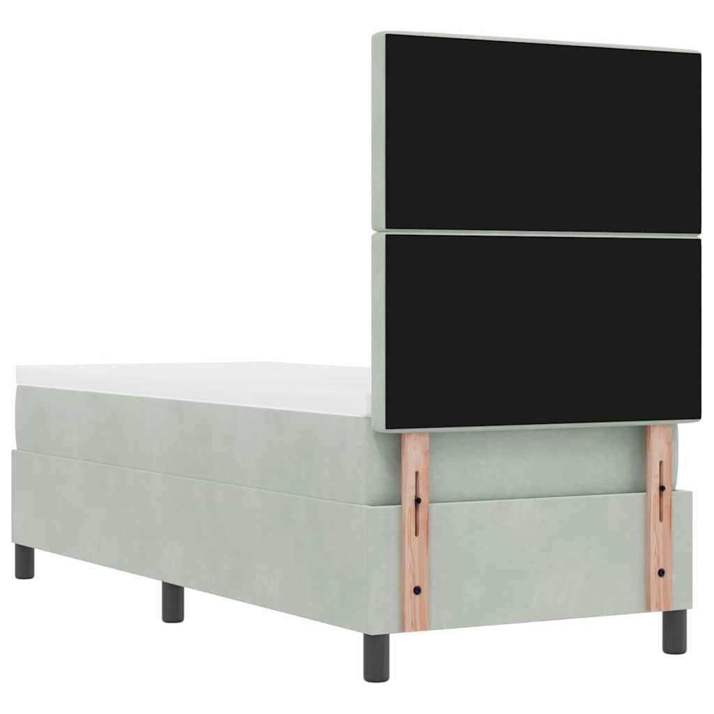 Krevet s opruga kutije Svijetlo siva 80 x 200 cm Baršun