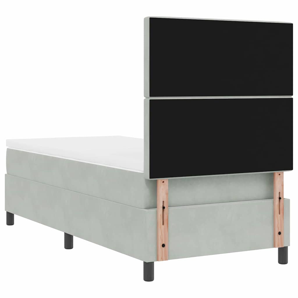 Krevet s opruga kutije Svijetlo siva 100 x 200 cm Baršun