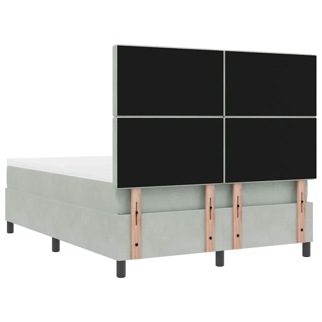 Krevet s opruga kutije Svijetlo siva 140 x 200 cm Baršun