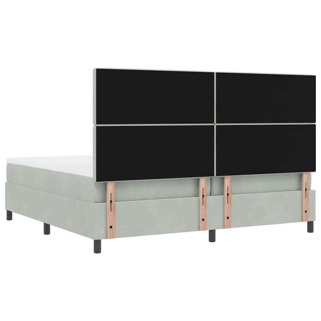 Krevet s opruga kutije Svijetlo siva 200 x 200 cm Baršun