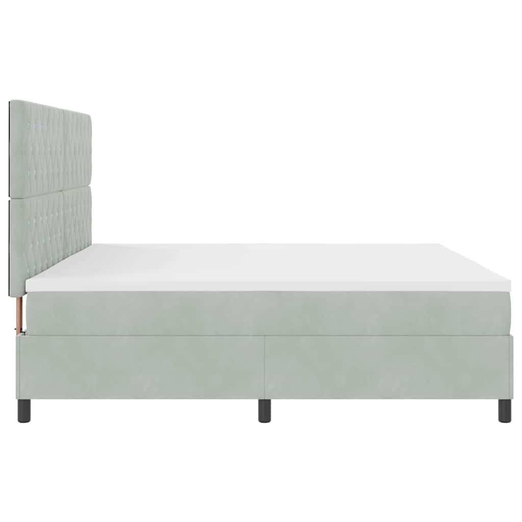 Krevet s opruga kutije Svijetlo siva 200 x 200 cm Baršun
