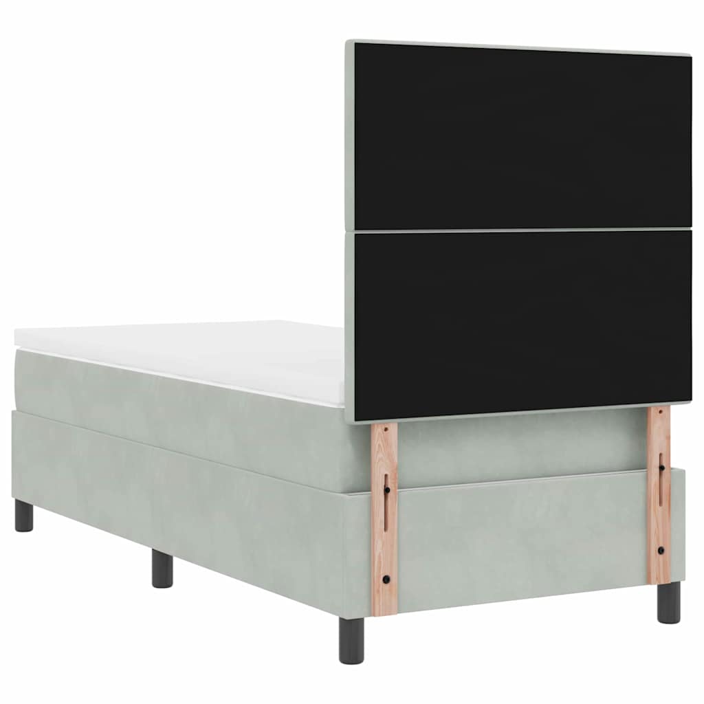 Krevet s opruga kutije Svijetlo siva 90 x 200 cm Baršun