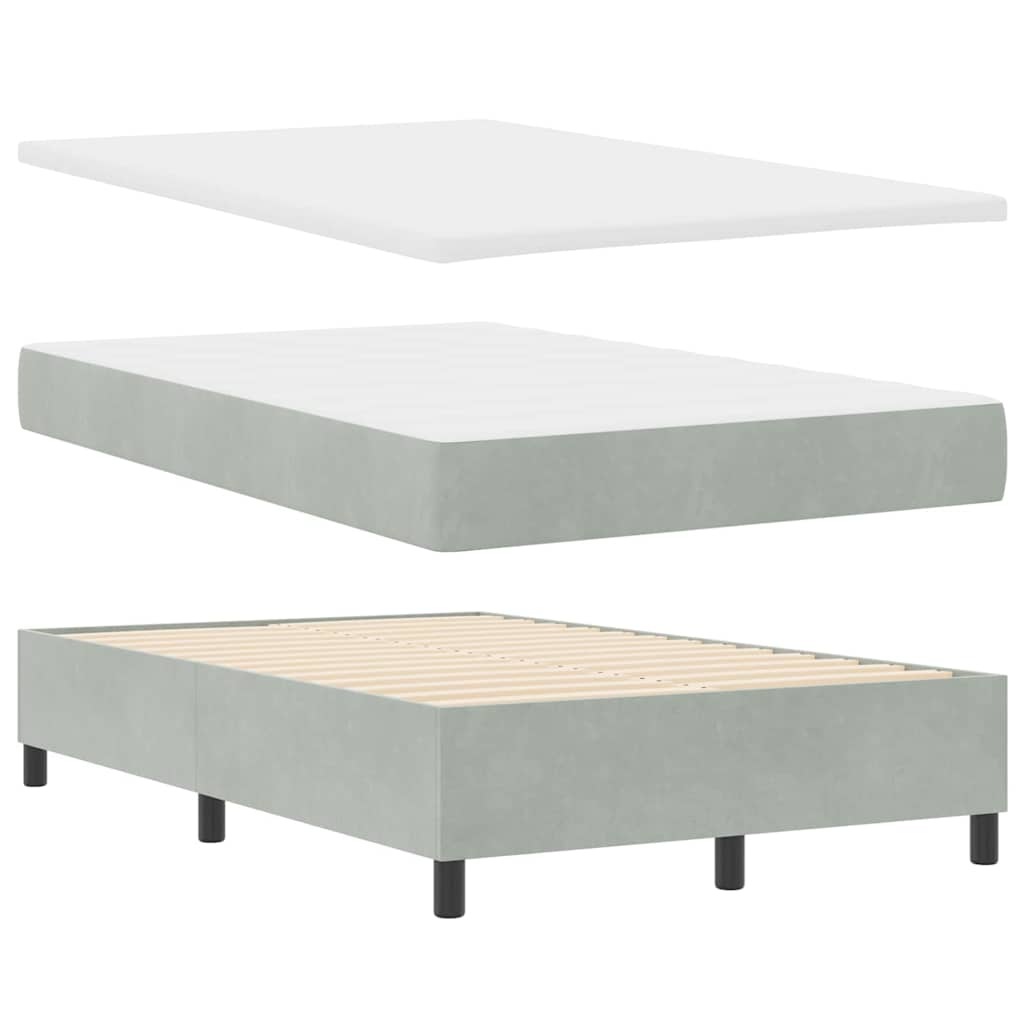 Krevet s opruga kutije Svijetlo siva 120 x 200 cm Baršun