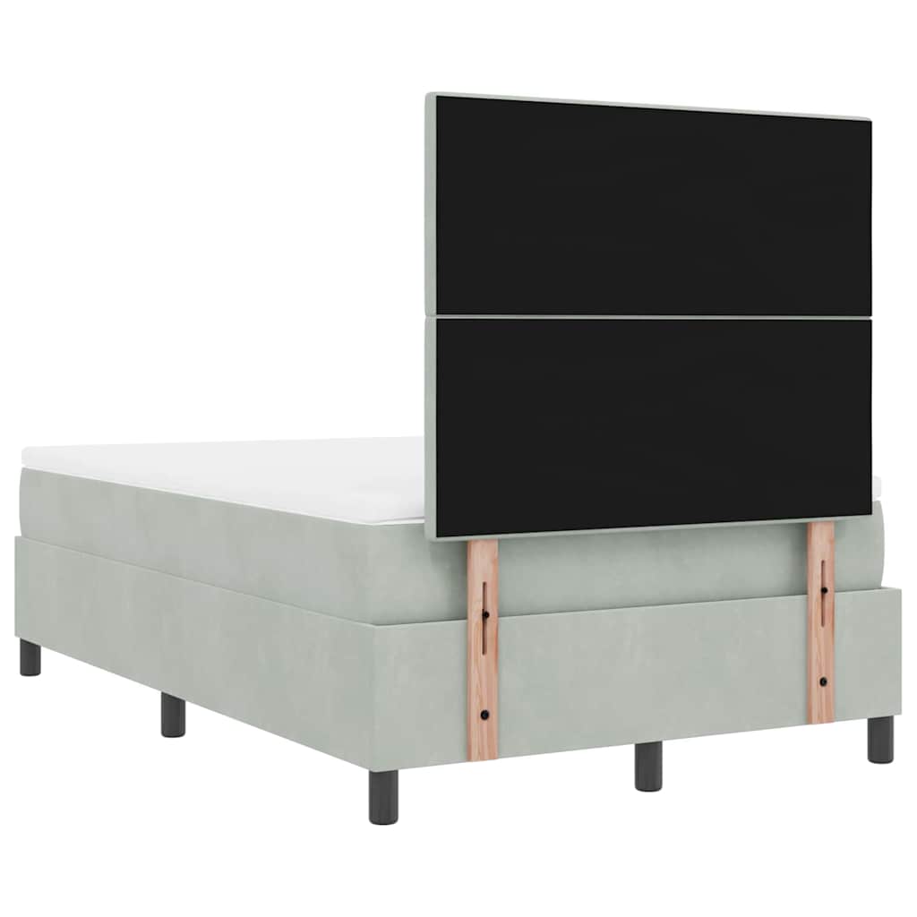 Krevet s opruga kutije Svijetlo siva 120 x 200 cm Baršun