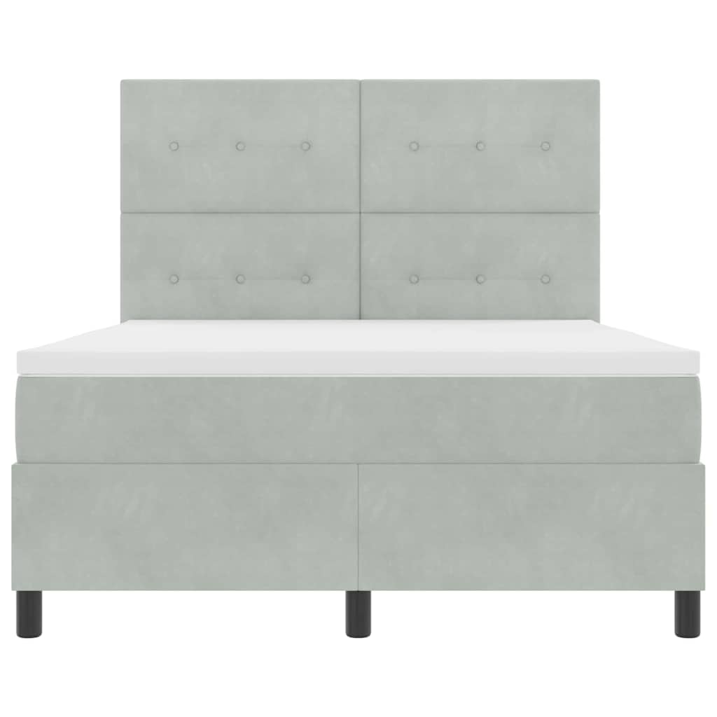 Krevet s opruga kutije Svijetlo siva 140 x 190 cm Baršun