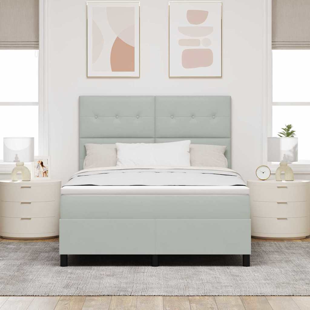 Krevet s opruga kutije Svijetlo siva 140 x 200 cm Baršun