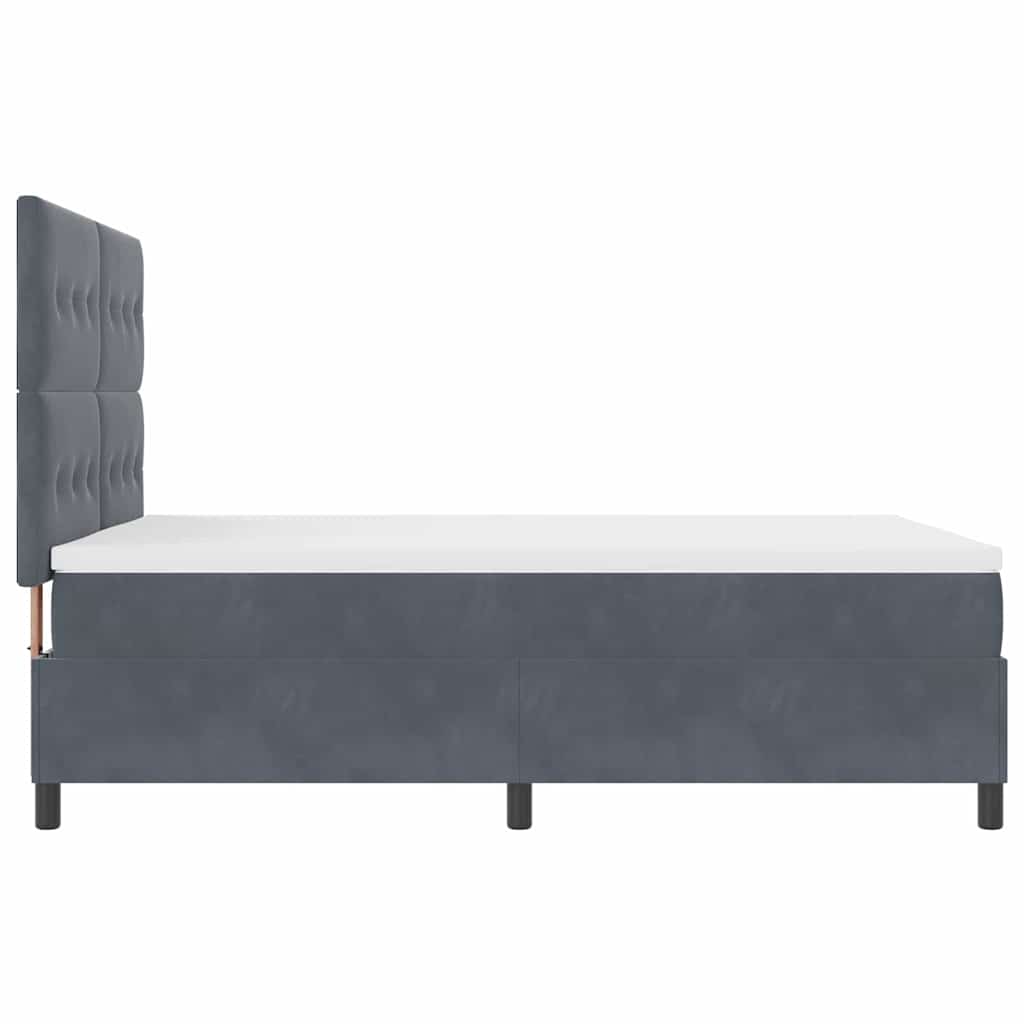 Krevet s opruga kutije Tamno siva 160 x 200 cm Baršun