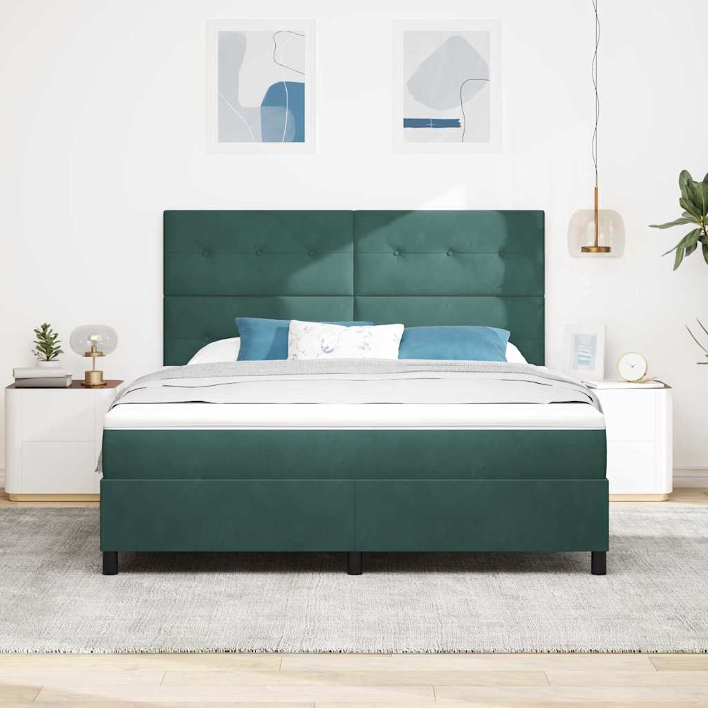 Krevet s opruga kutije Tamnozelena 180 x 200 cm Baršun
