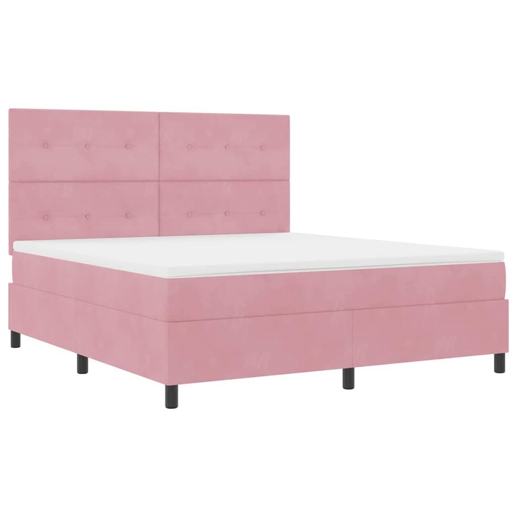 Krevet s opruga kutije s madracem Ružičasta 180 x 200 cm Baršun
