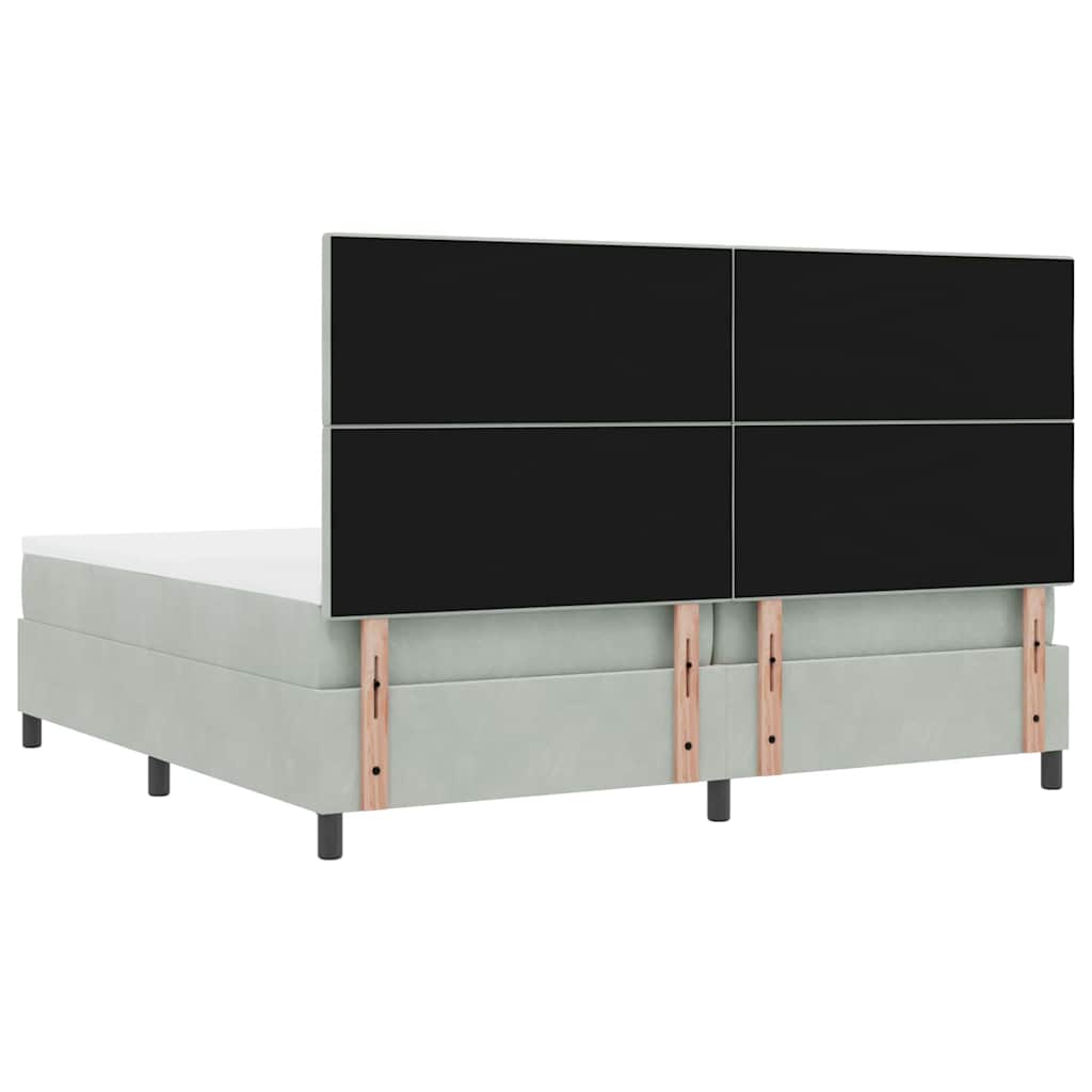 Krevet s opruga kutije Svijetlo siva 200 x 200 cm Baršun