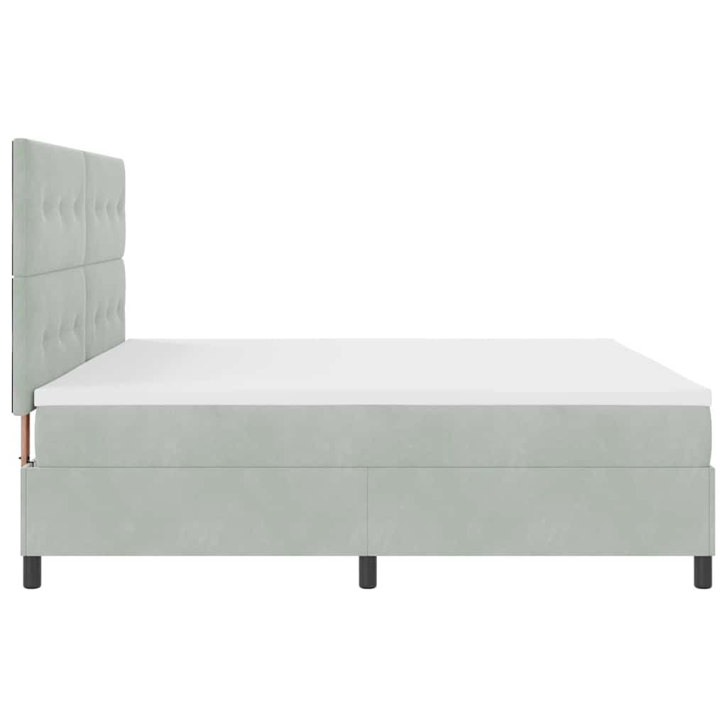 Krevet s opruga kutije Svijetlo siva 200 x 200 cm Baršun