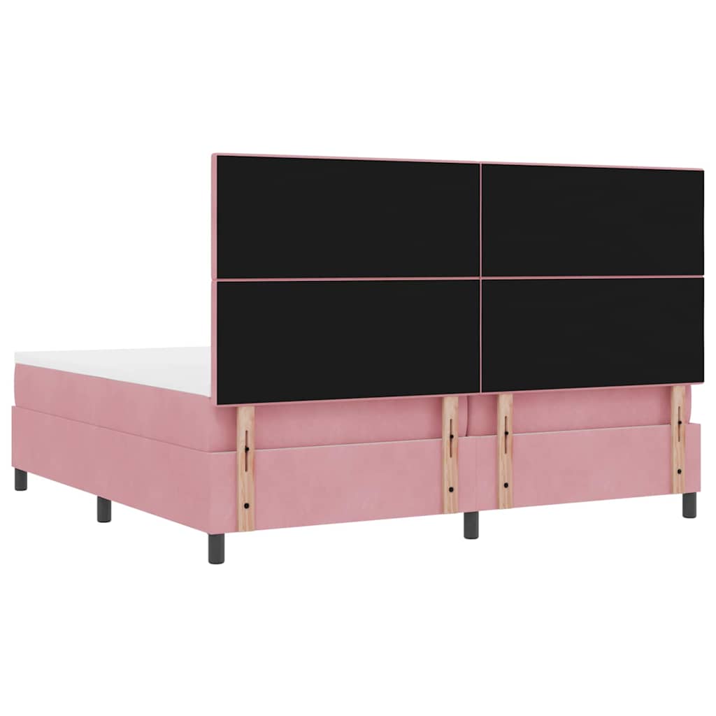 Krevet s opruga kutije s madracem Ružičasta 200 x 200 cm Baršun