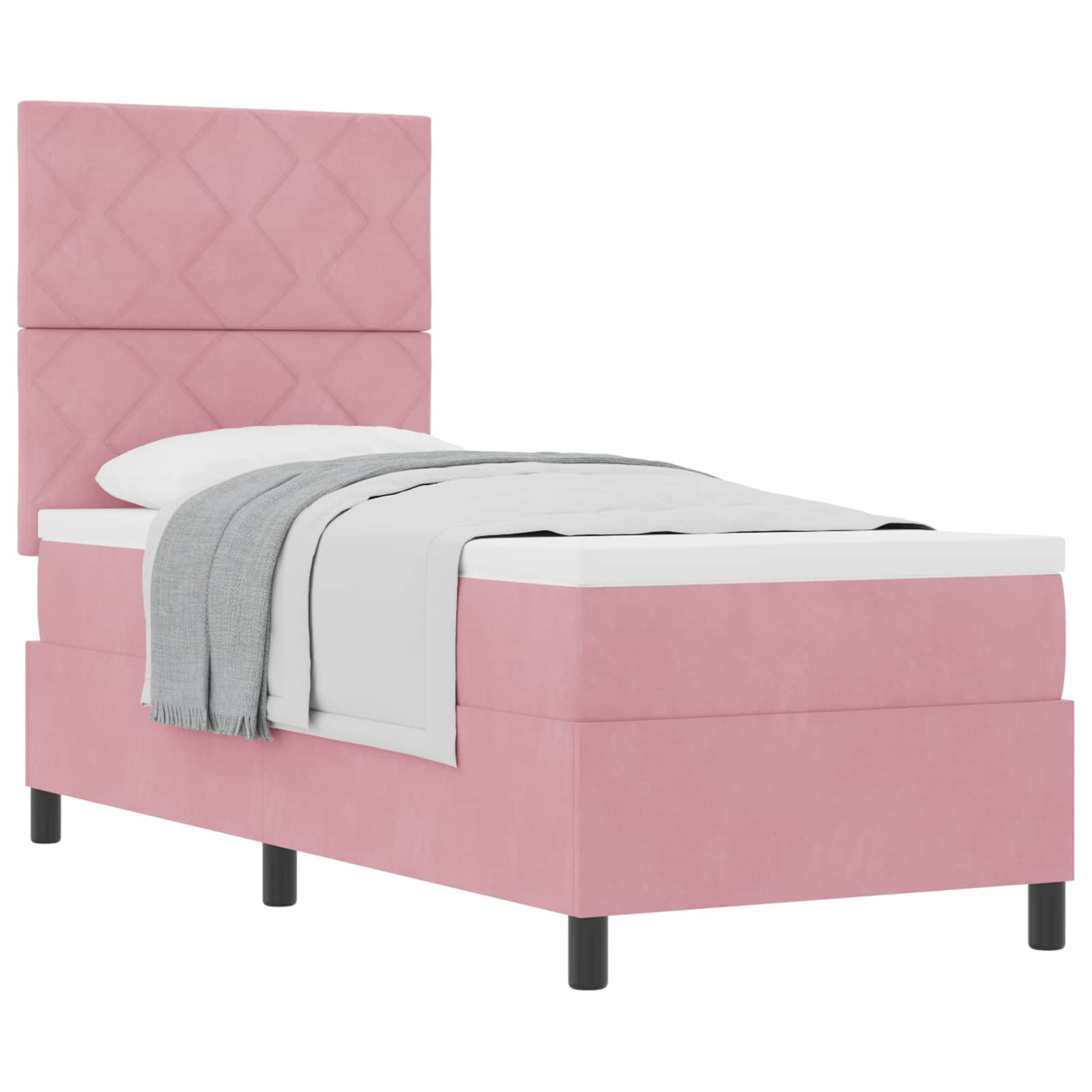 Krevet s opruga kutije s madracem Ružičasta 80 x 200 cm Baršun