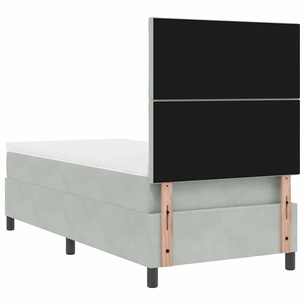 Krevet s opruga kutije Svijetlo siva 90 x 190 cm Baršun