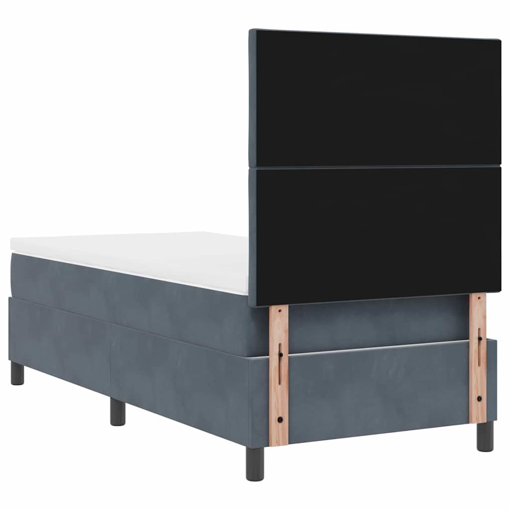 Krevet s opruga kutije Tamno siva 90 x 190 cm Baršun