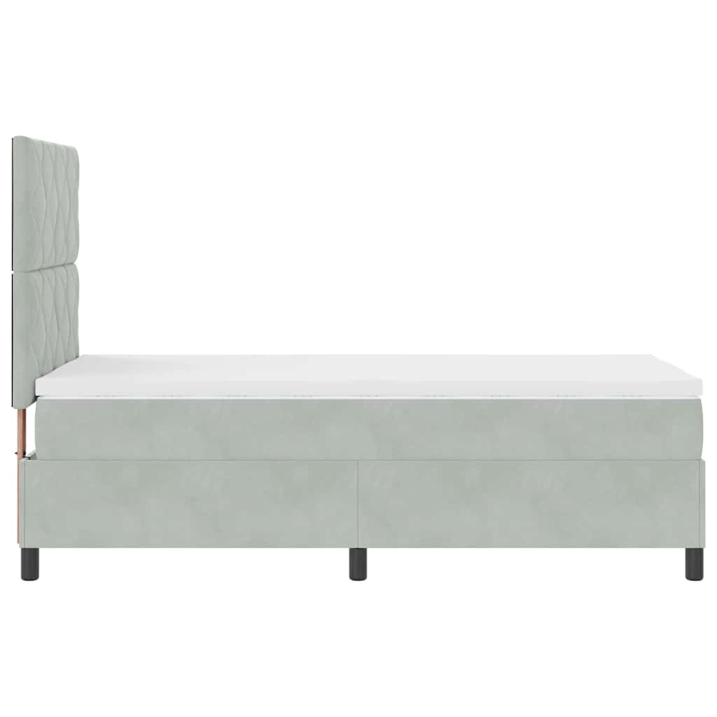 Krevet s opruga kutije Svijetlo siva 90 x 200 cm Baršun