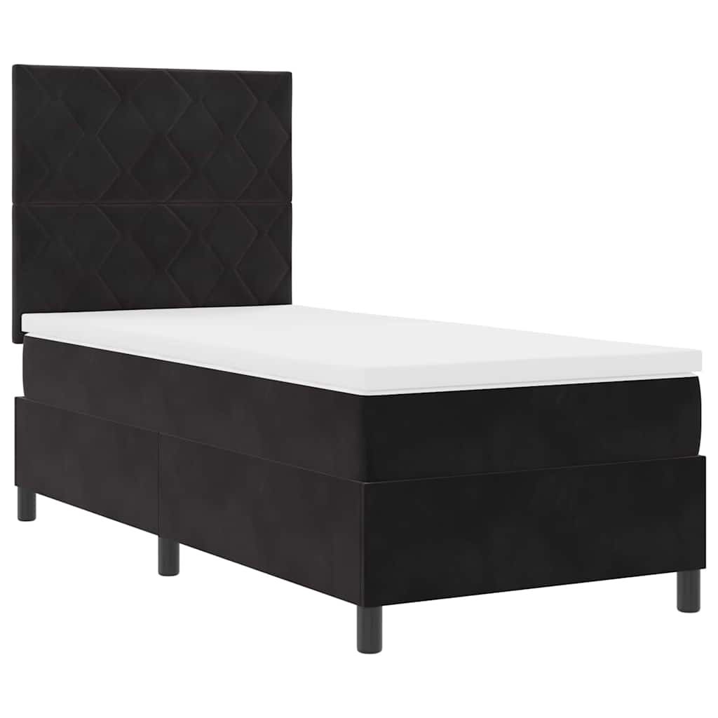Krevet s opruga kutije s madracem Crna 100 x 200 cm Baršun