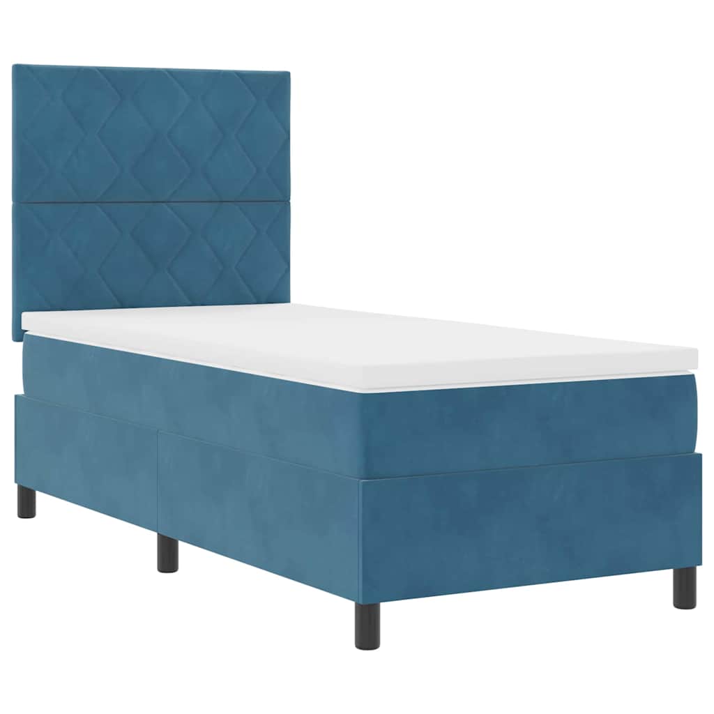 Krevet s opruga kutije Tamno plava 100 x 200 cm Baršun