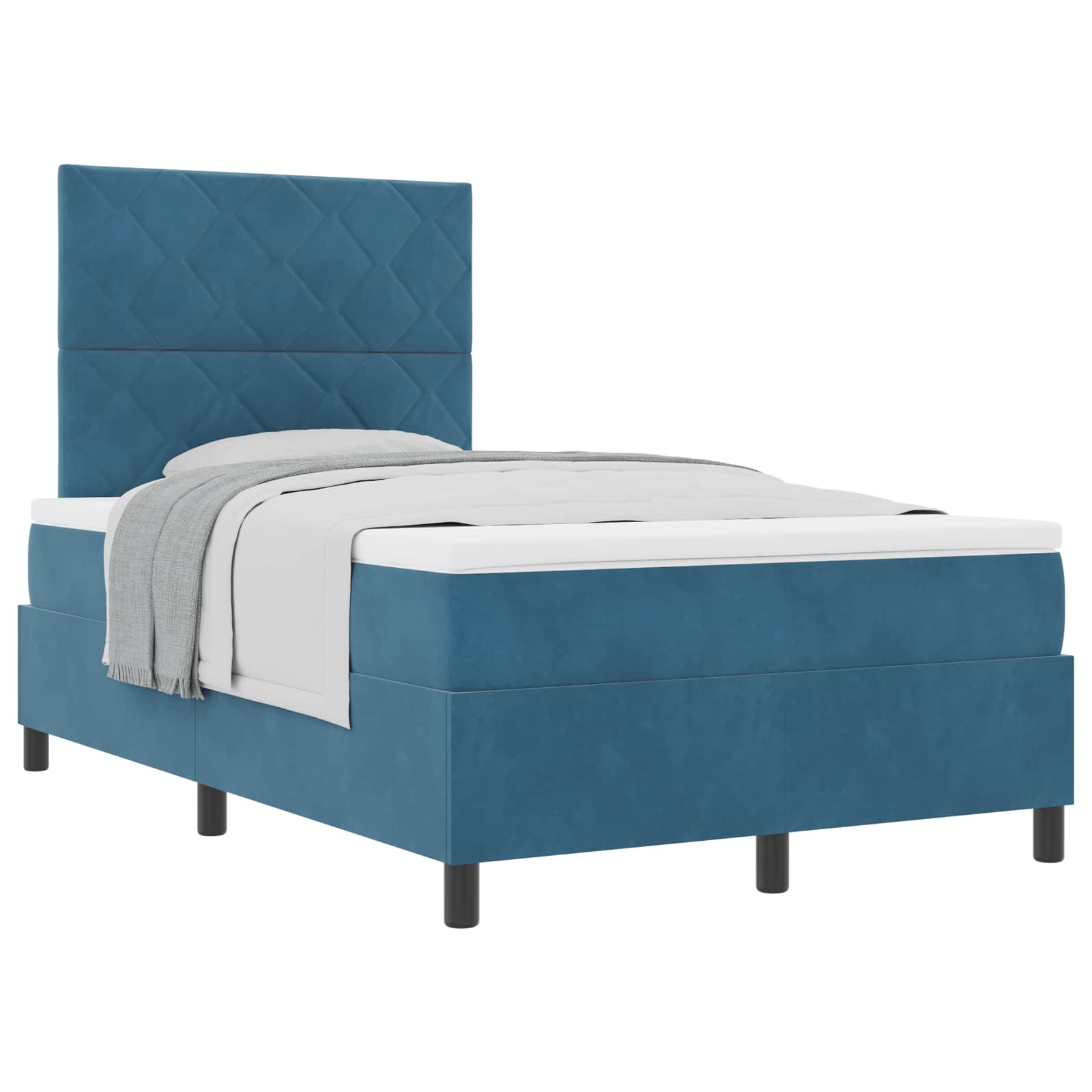 Krevet s opruga kutije Tamno plava 120 x 190 cm Baršun