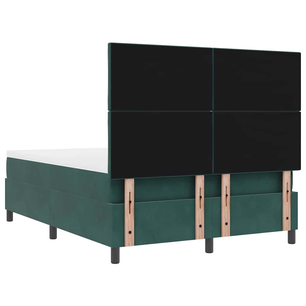 Krevet s opruga kutije Tamnozelena 140 x 190 cm Baršun