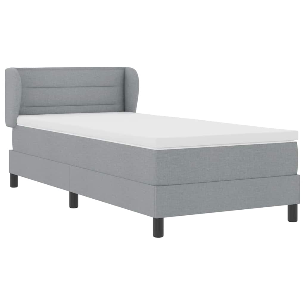 Krevet s opruga kutije Svjetlosiva 90 x 190 cm tkanina