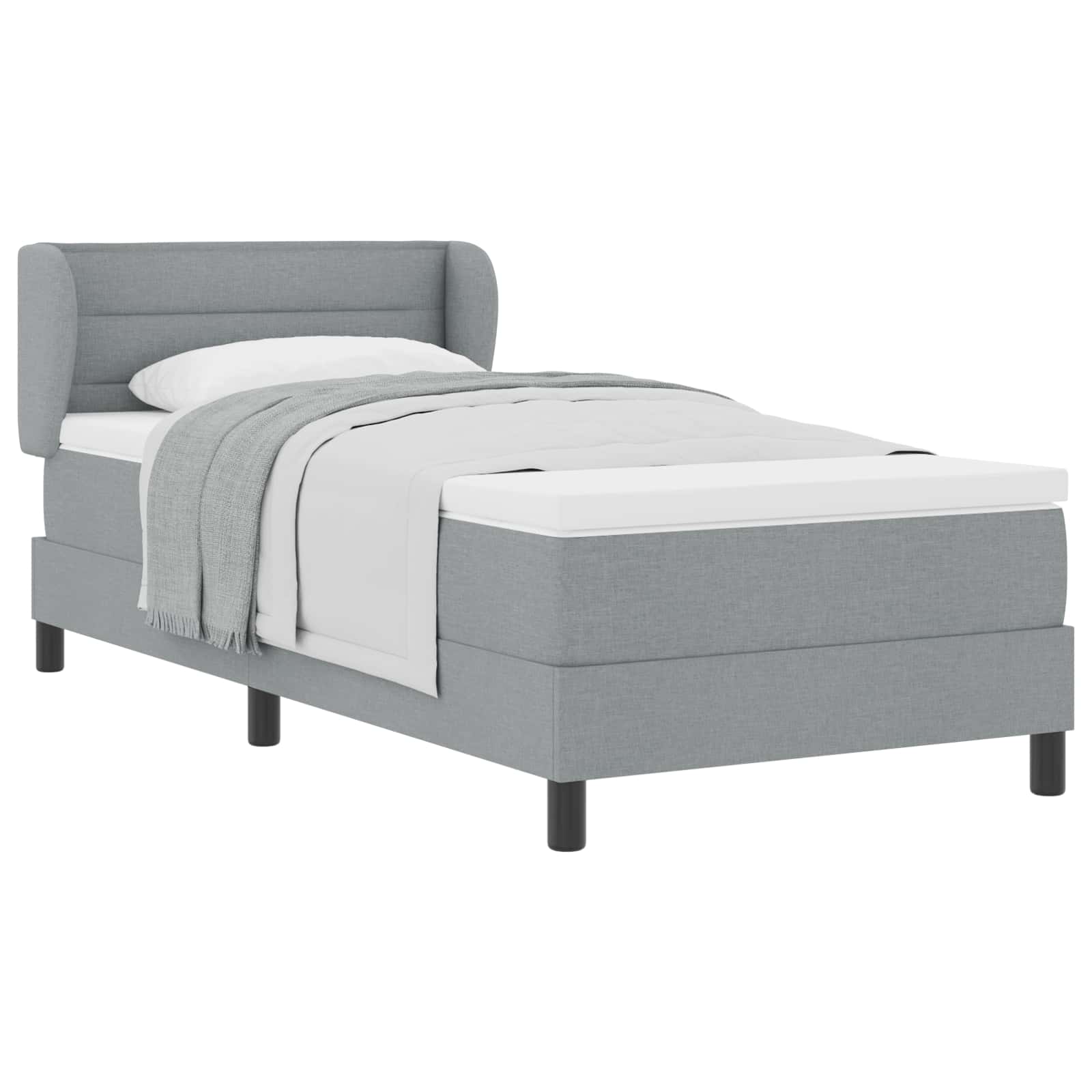 Krevet s opruga kutije Svjetlosiva 90 x 200 cm tkanina