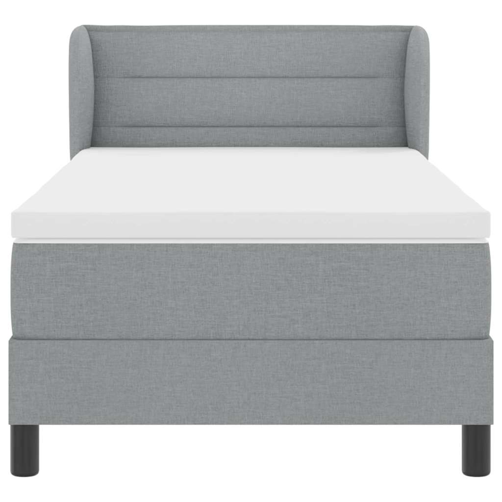 Krevet s opruga kutije Svjetlosiva 90 x 200 cm tkanina