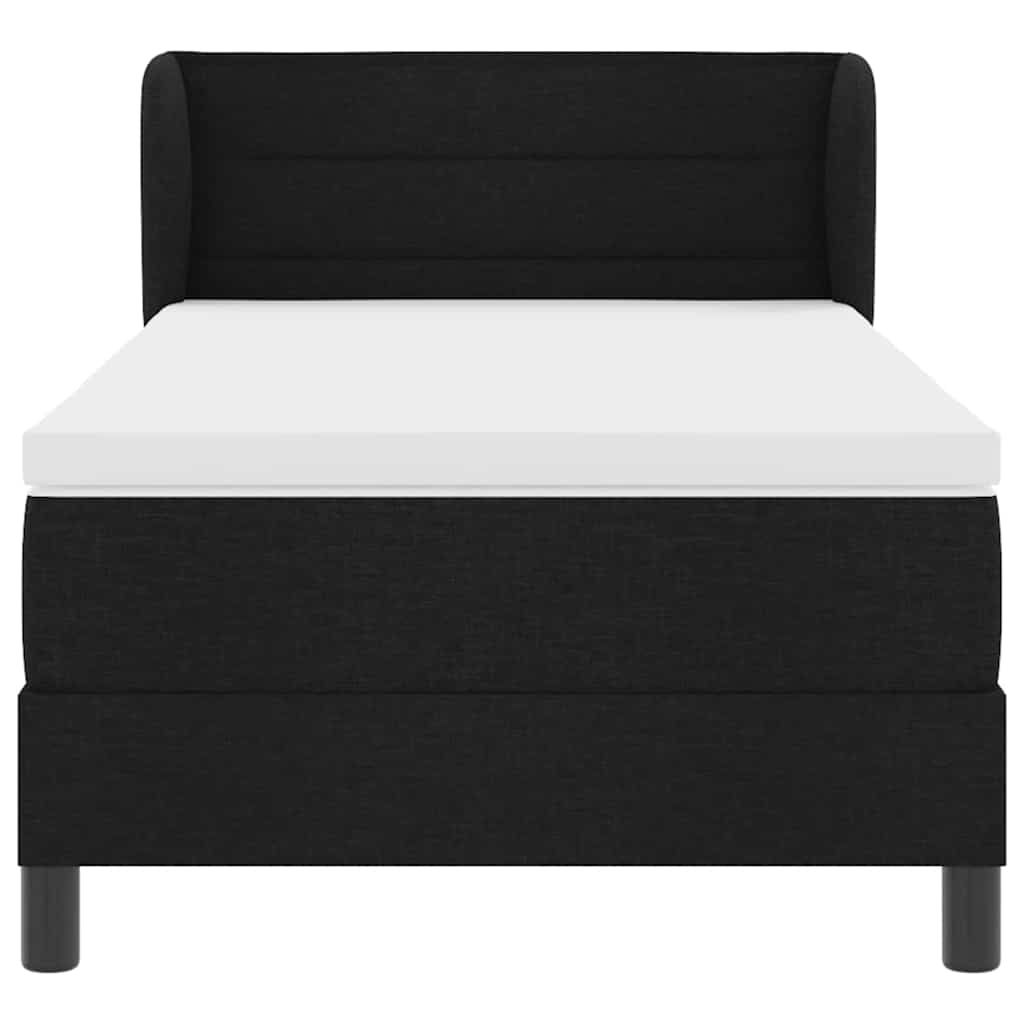 Krevet s opruga kutije s madracem Crna 100 x 200 cm tkanina