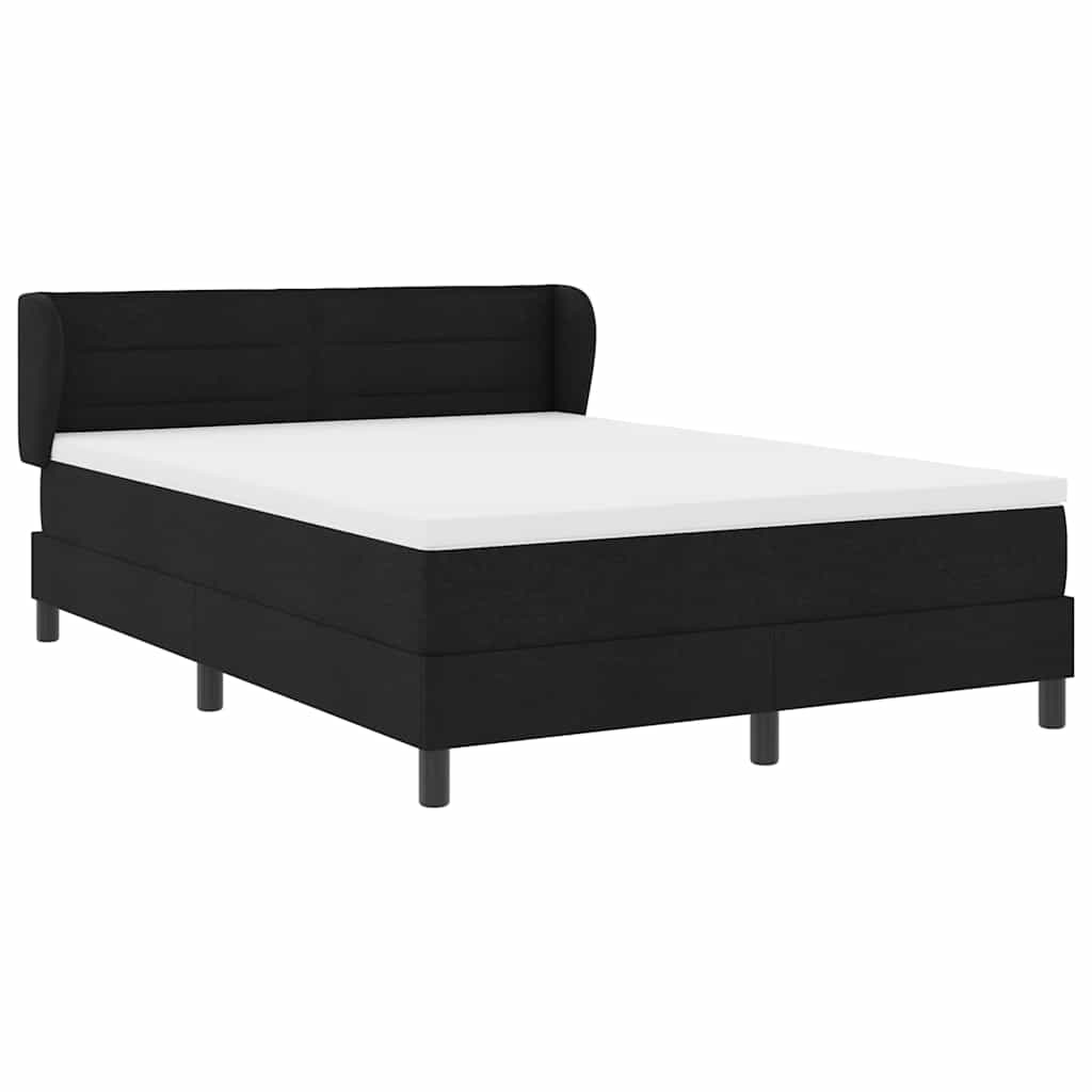 Krevet s opruga kutije s madracem Crna 140 x 190 cm tkanina