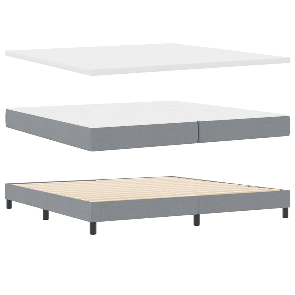 Krevet s opruga kutije Svjetlosiva 200 x 200 cm tkanina