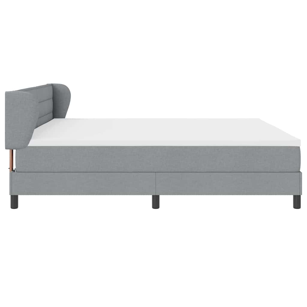 Krevet s opruga kutije Svjetlosiva 200 x 200 cm tkanina