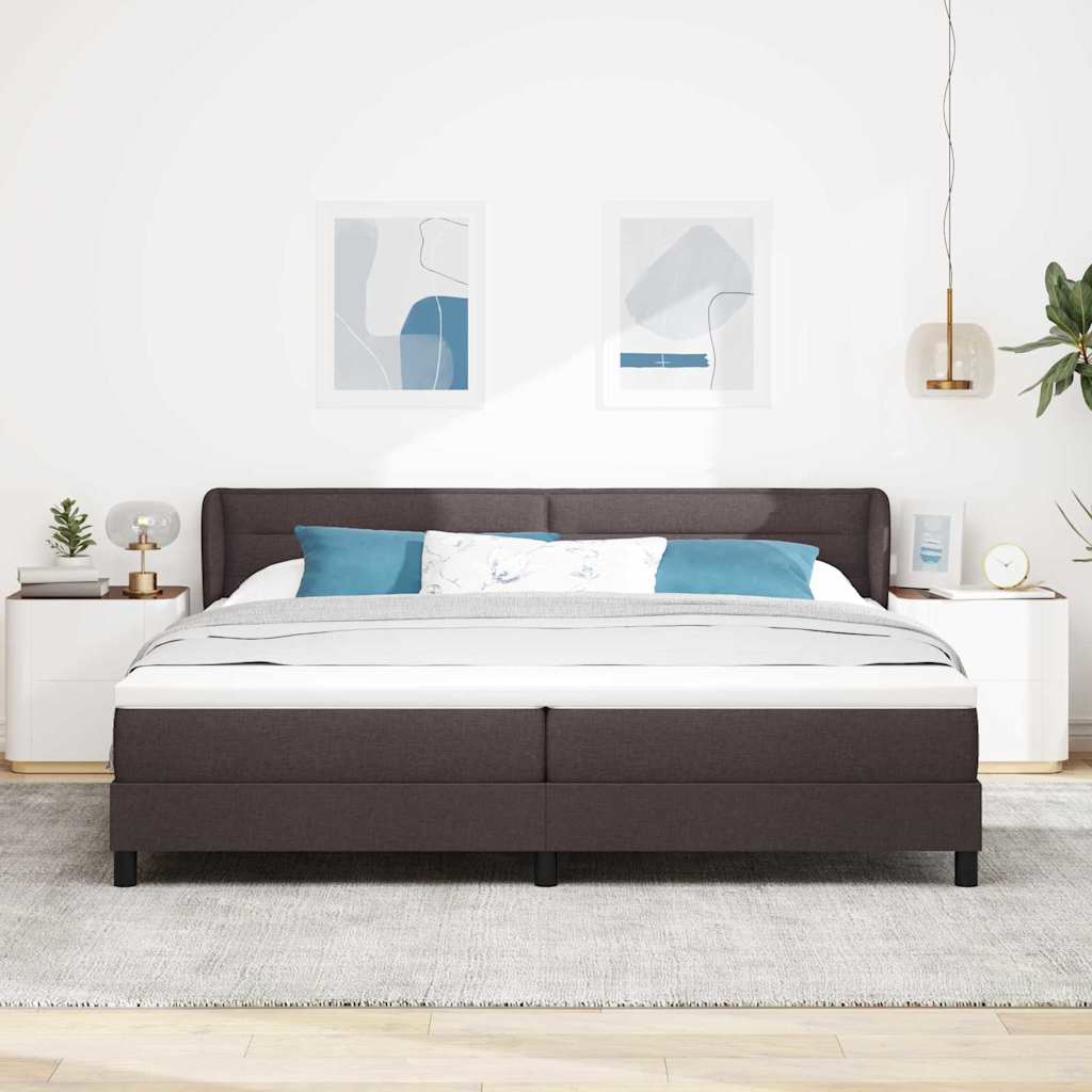 Krevet s opruga kutije Tamno smeđa 200 x 200 cm tkanina