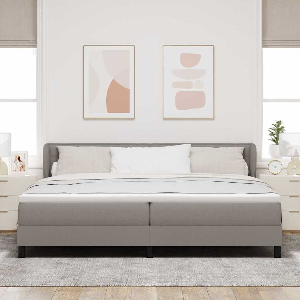 Krevet s opruga kutije Sivo-smeđa 200 x 200 cm tkanina
