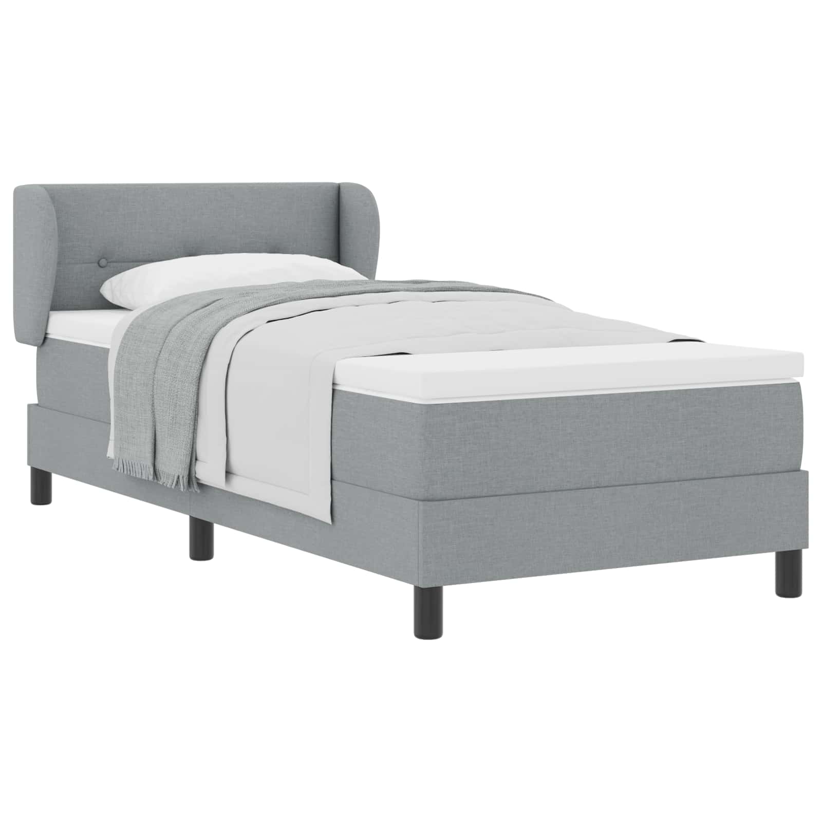 Krevet s opruga kutije Svjetlosiva 90 x 200 cm tkanina